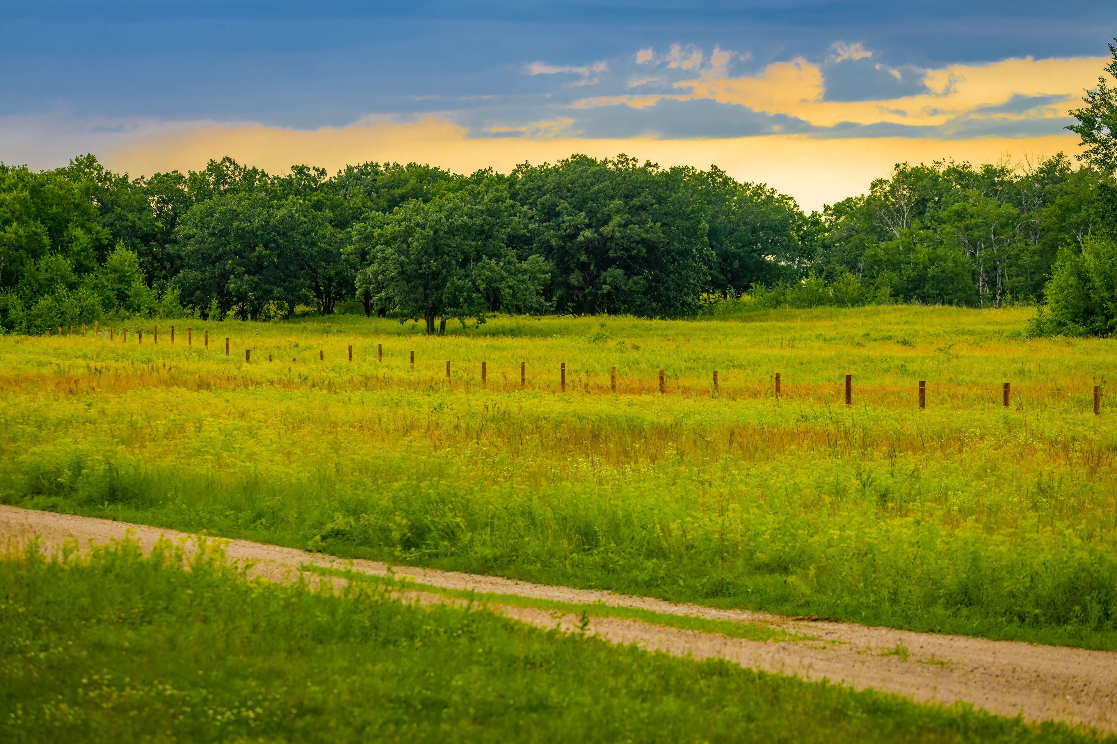 Sheyenne National Grassland Green Fields Dramatic Sky View