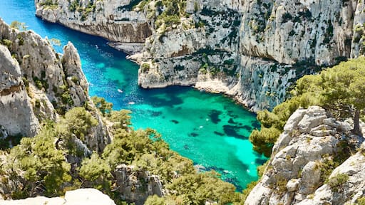 Calanque "d'En-Vau" in the Calanques National Park next to Marseilles in Provence, southern France. The French Fiords.