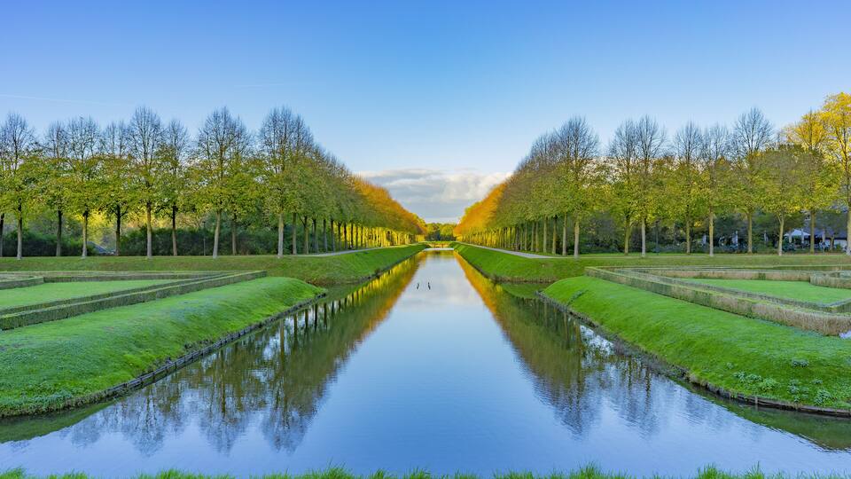 Autumn View of Forstgarten Canal, Germany