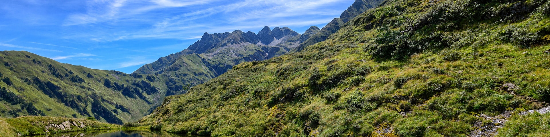 Mountains and lake near Luchon in the French Pyrenees, Shutterstock ID 313670726, Purchase Order: -