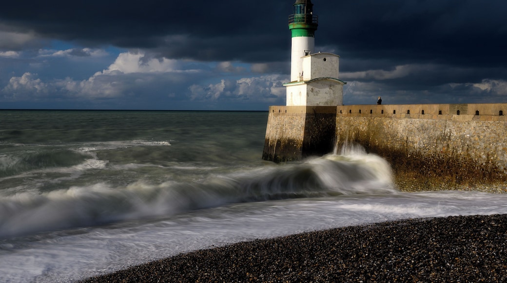 The lighthouse Tréport is located on the Normandy coast, at the end of the jetty west of the port of the locality, in Seine-Maritime, on the borders of the Somme.
The building was built in 1844 to mark the access to the port and the mouth of the canal from Eu to the sea.
The lighthouse is 14 meters high and consists of a cylindrical tower covered with white and green paint. The lighthouse has a halogen lamp and is 20 miles (37 km) long.
The lighthouse at Le Treport is automated and can not be visited. It can mark, however, a pleasant walk on the coast.
#Trovember