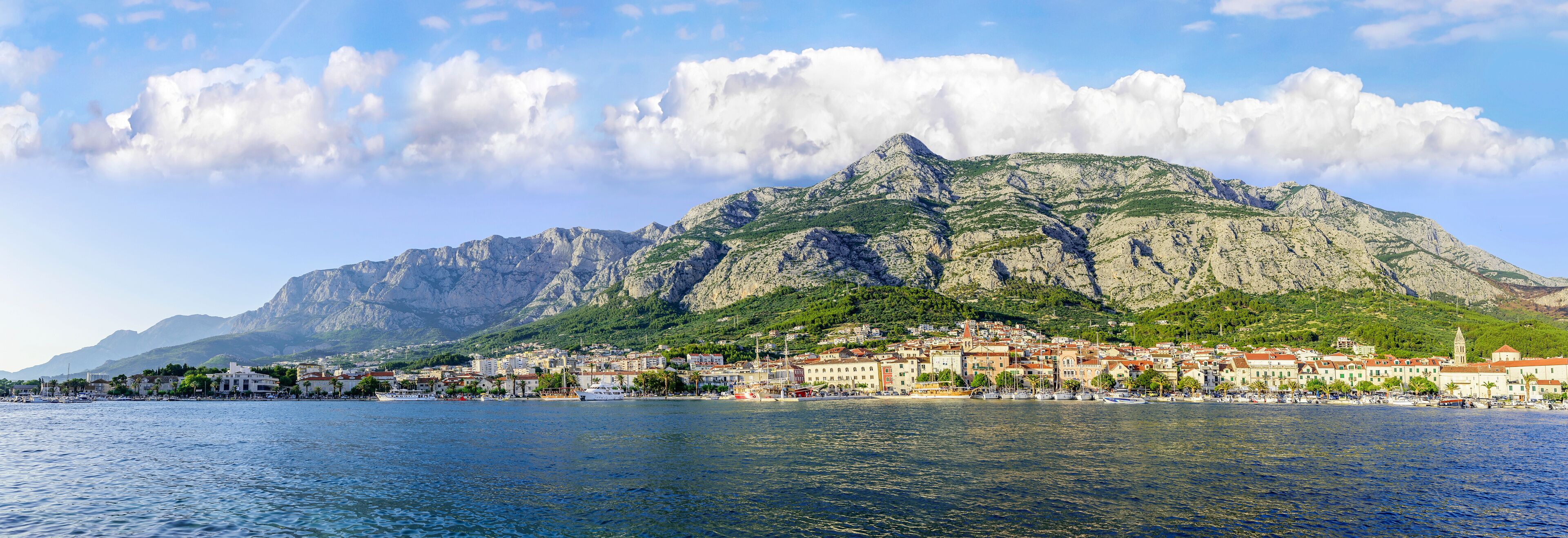Panoramic shot of the resort town of Makarska.
