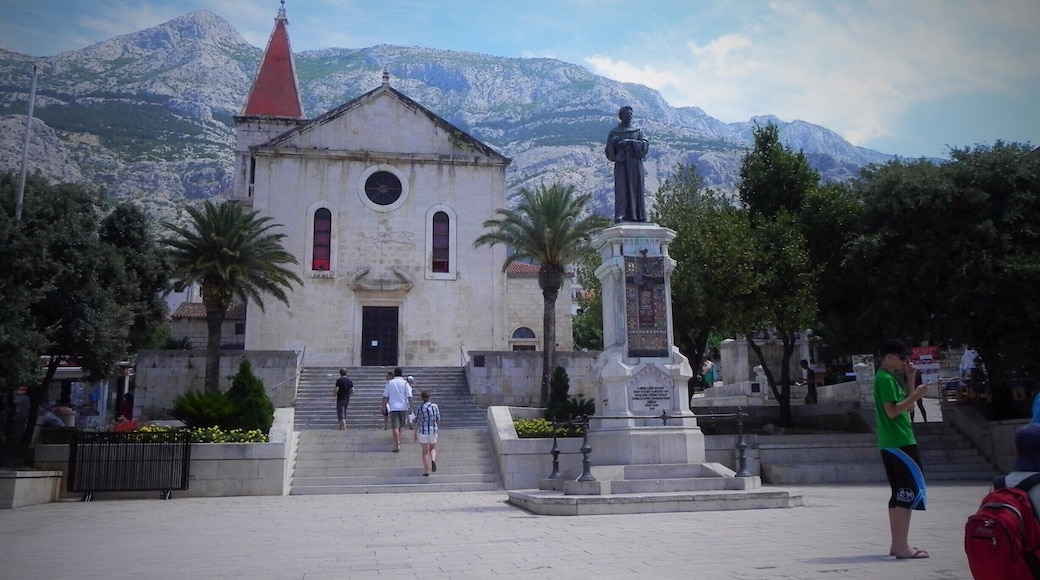 Old city in Makarska, main square.
