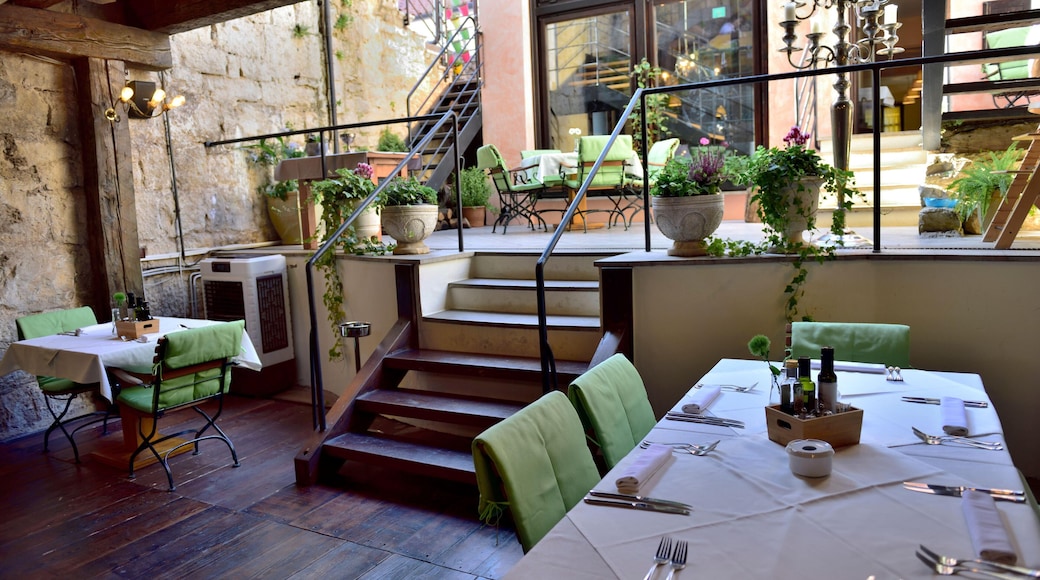 Inside one of the middle levels of the Pentagonal Tower restaurant, Porec, Croatia which is noted for good food and rooftop good view