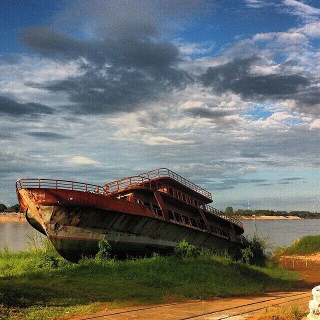 Shipwrecked in Nong Khai, Thailand along the Mekong, just across the river from Laos. This was not too far from the Thai-Laos Friendship Bridge.
