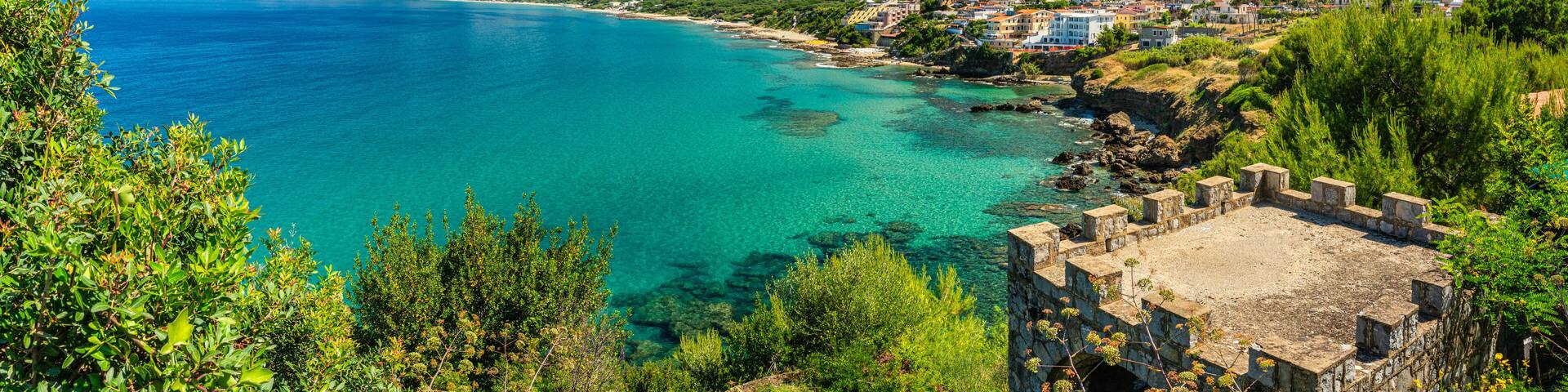 Marvelous summer seascape at Palinuro, in the Cilento region. Province of Salerno, Campania, Italy.