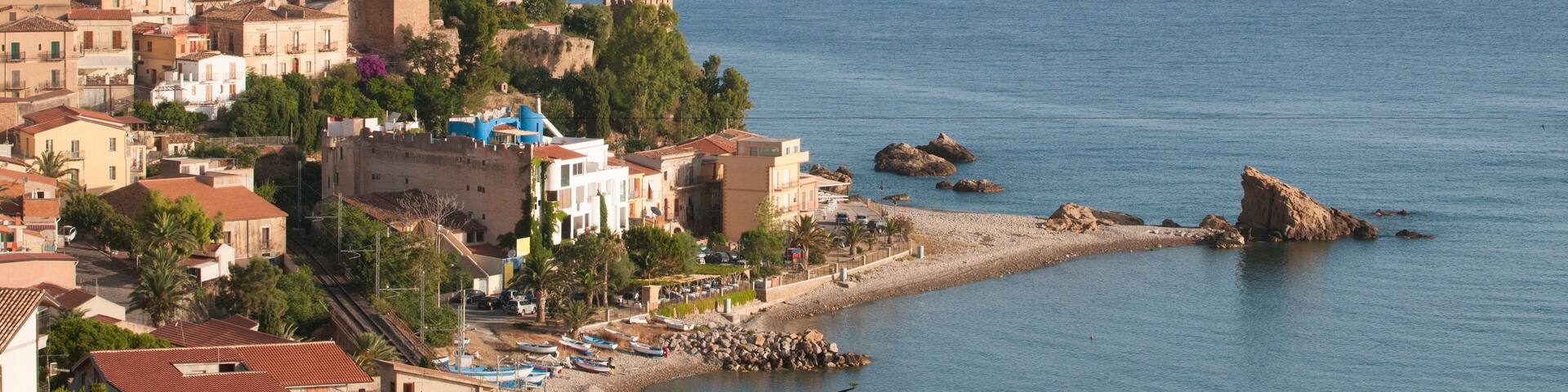 view of Castel di Tusa in Sicily
