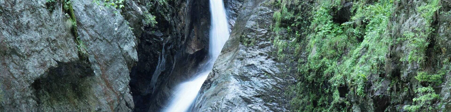 a long gorge where a lot of work has been carried out to allow the public to walk.