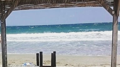 This is the beach in front of Grand hotel Pomorie, there is also a nice beach bar