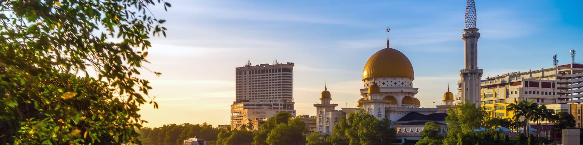 The Klang Royal Town Mosque,Klang Selangor ,Malaysia with sunset and river reflection view
