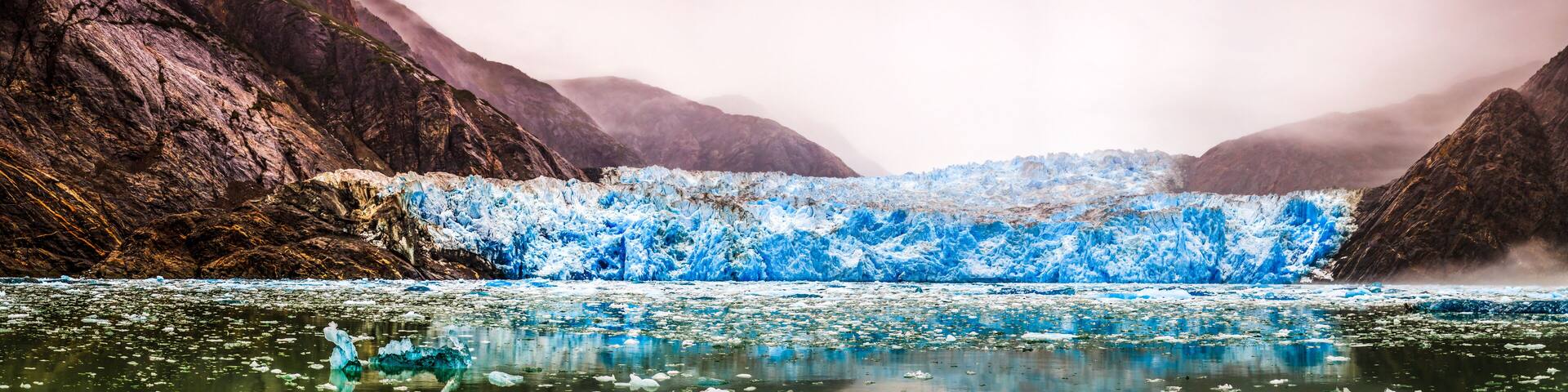 Sawyer Glacier in Alaska on a Murky Day