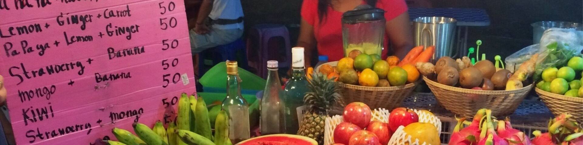 Fruit shakes, fruit shakes, one a day, passion fruit, watermelon, lime or coconut, the choice is tough and there's never enough.