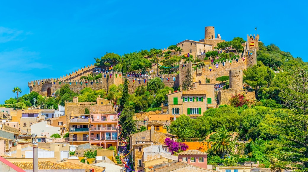 Aerial view of Capdepera castle and Capdepera town, Mallorca, Spain ; Shutterstock ID 1132331078; Purchase Order: -