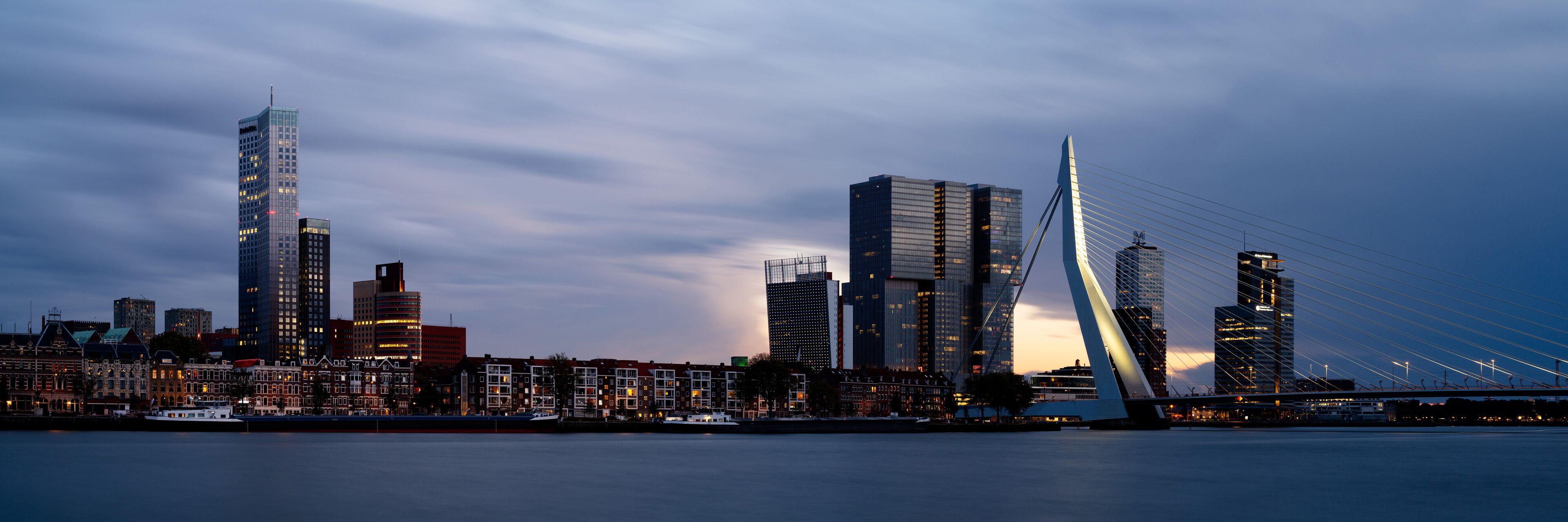 Rotterdam cityscape Erasmusbrug Netherlands