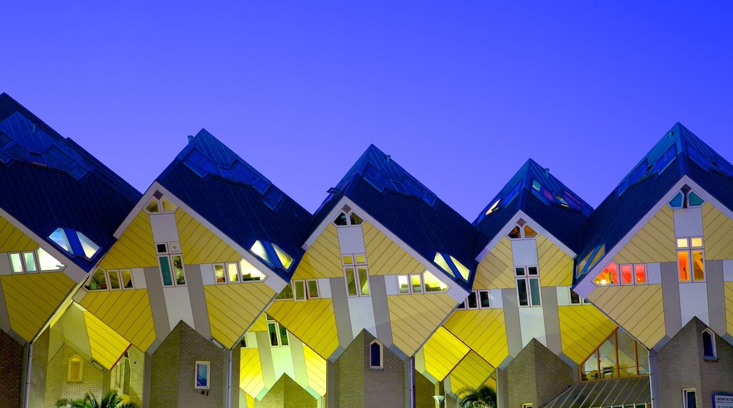 Rotterdam featuring night scenes and modern architecture