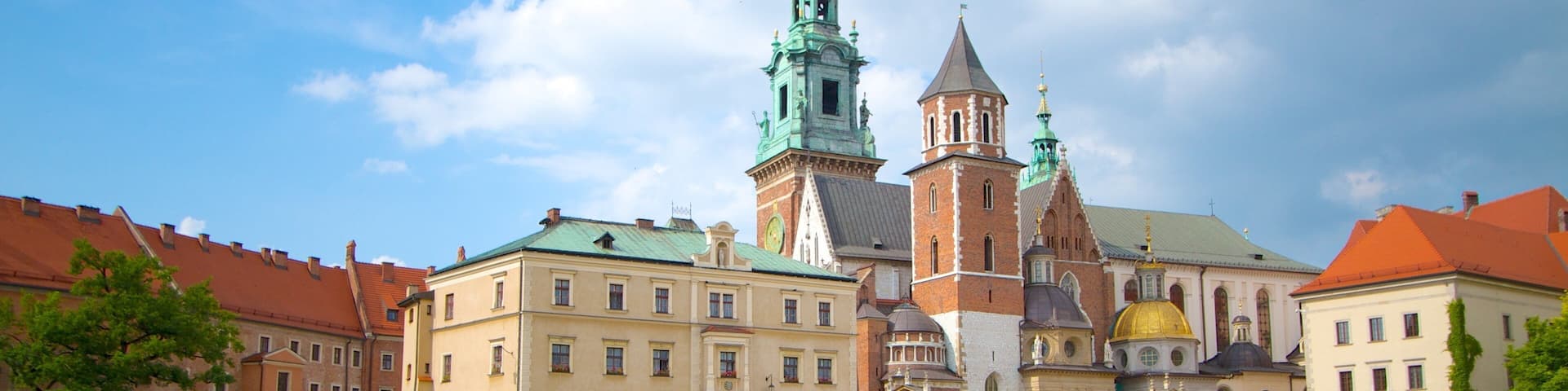 Wawel Castle showing a castle, heritage architecture and a city
