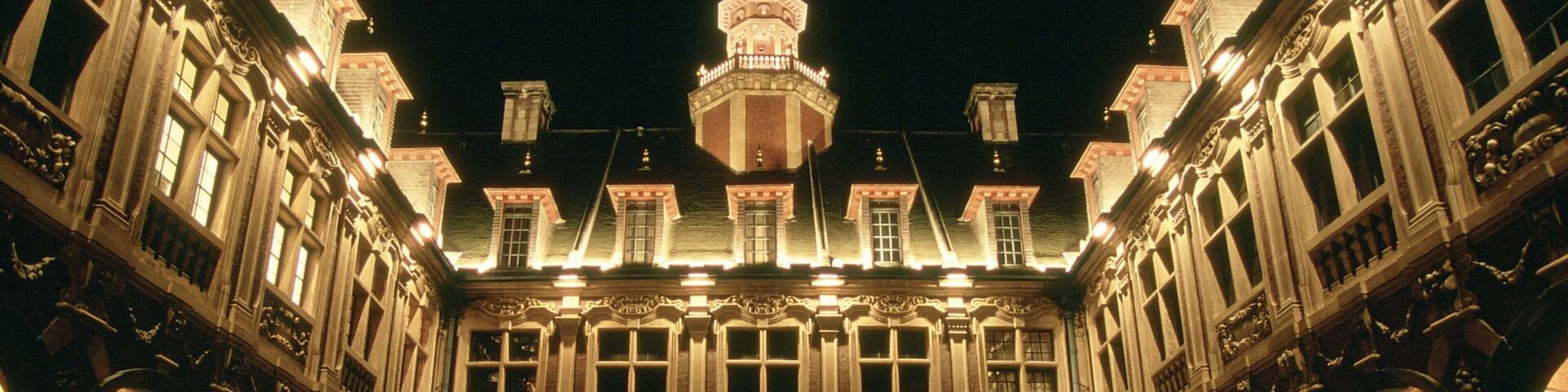 Lille mit einem Burg, bei Nacht und historische Architektur