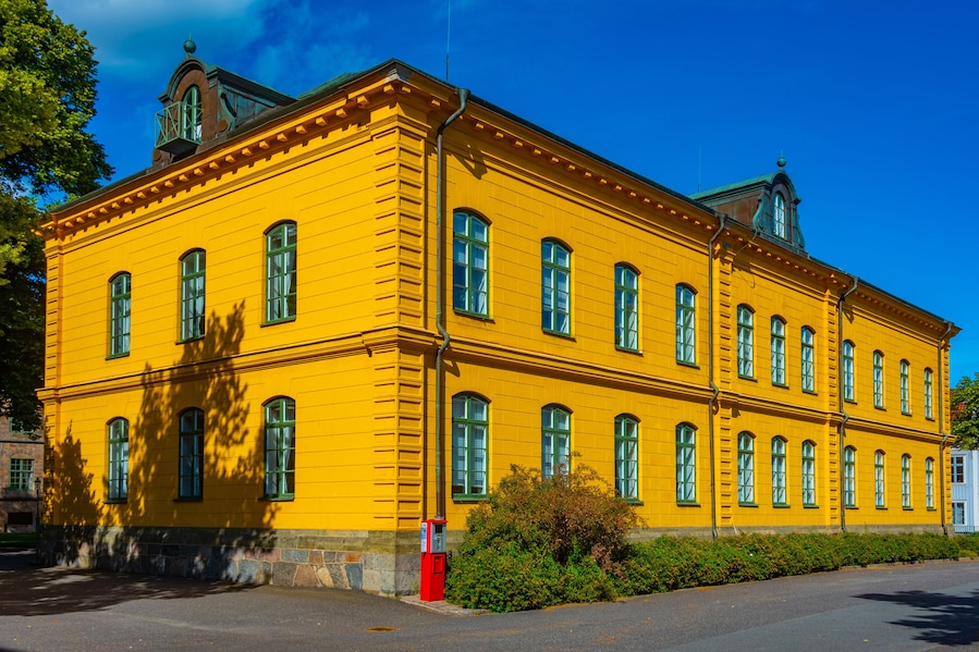 Colorful houses in Swedish town Jönköping