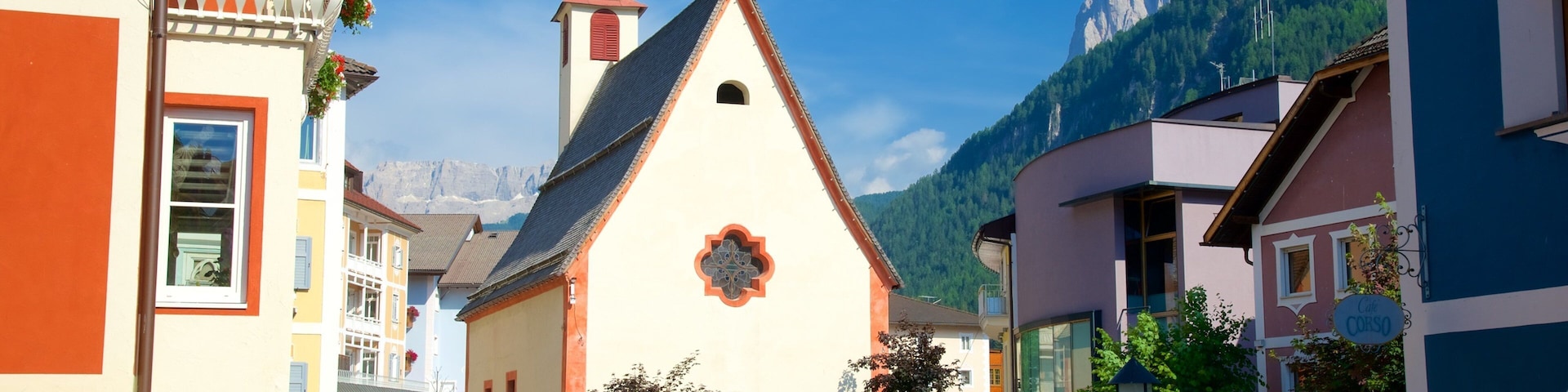 Ortisei showing a church or cathedral, heritage architecture and religious aspects
