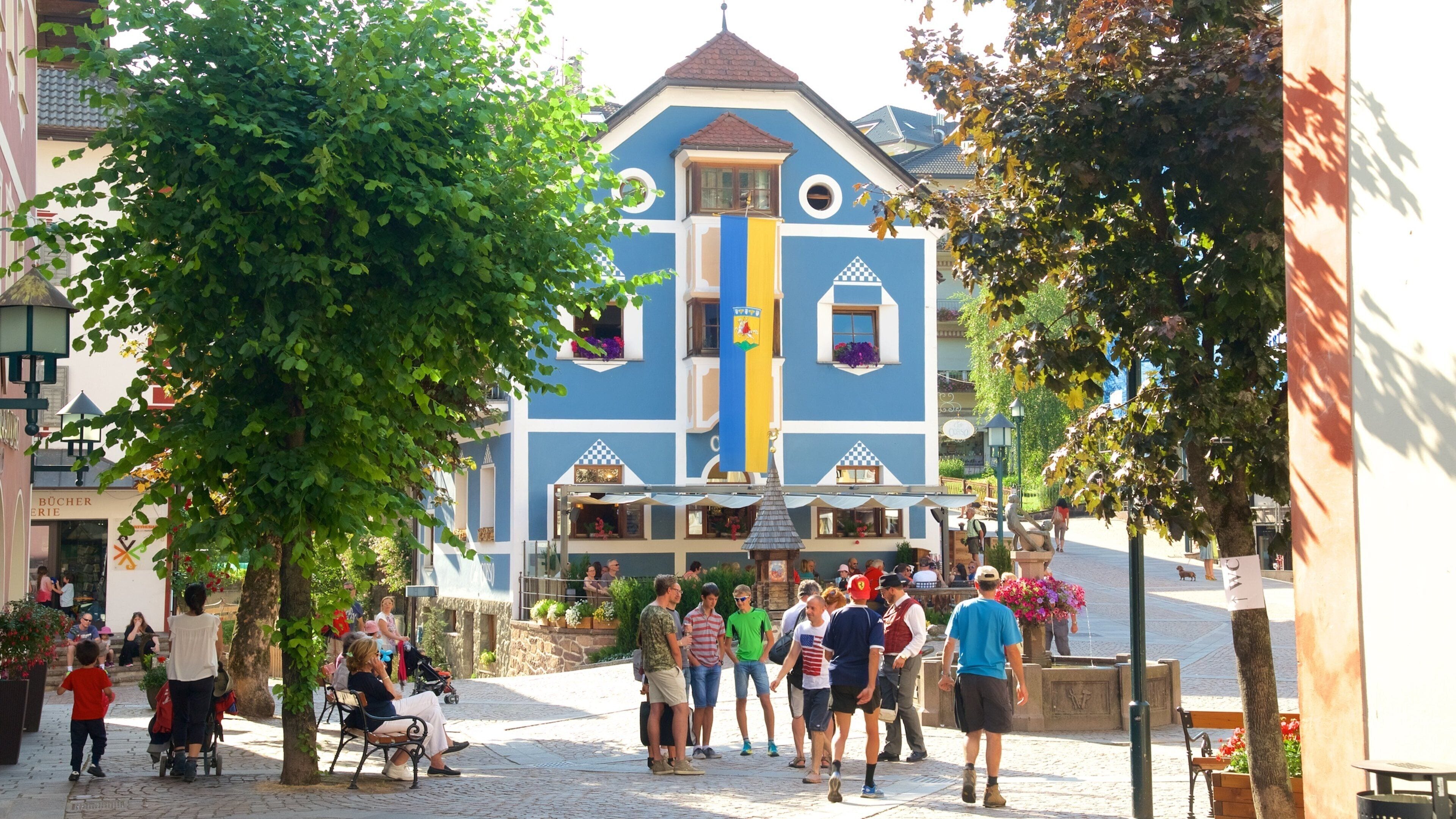 Ortisei as well as a large group of people