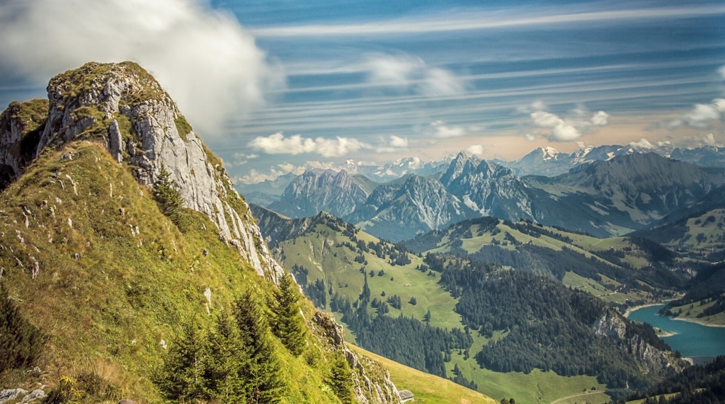 What a view over the magnificent Swiss Alps. Clean air and a view like this, whats not to like.