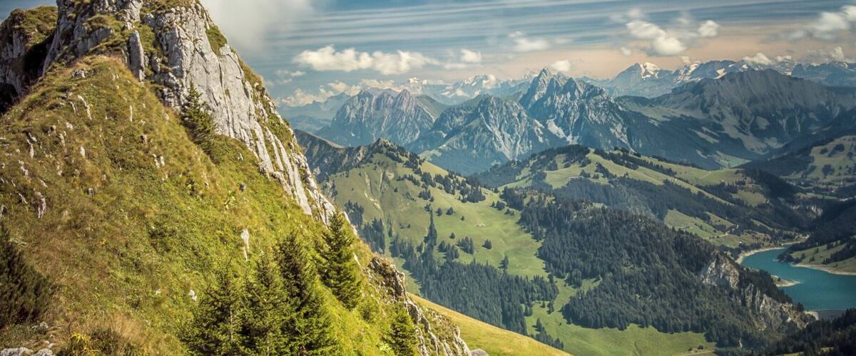 What a view over the magnificent Swiss Alps. Clean air and a view like this, whats not to like.