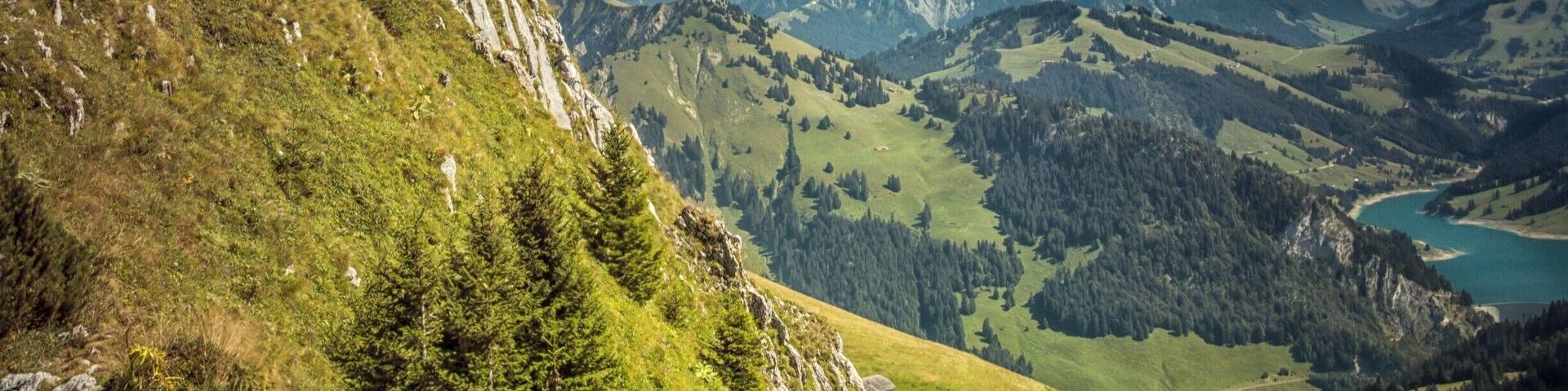 What a view over the magnificent Swiss Alps. Clean air and a view like this, whats not to like.
