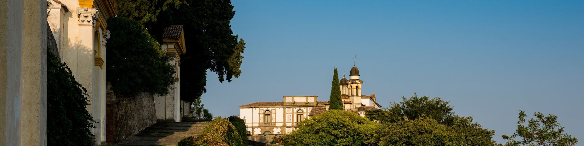 panorama Villa Duodo and church San Giorgio, Monselice, Italy