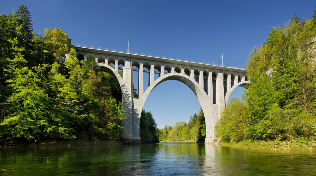 Viadukt über die Orbe, Vallorbe, Waadt, Schweiz