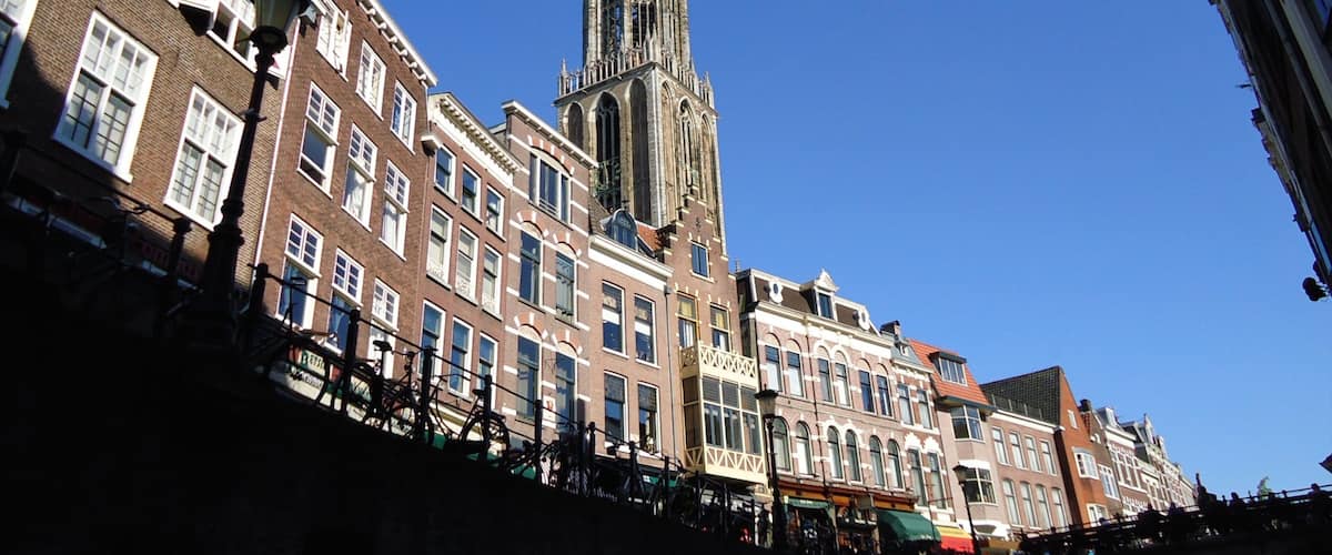 Utrecht featuring a city, heritage architecture and street scenes