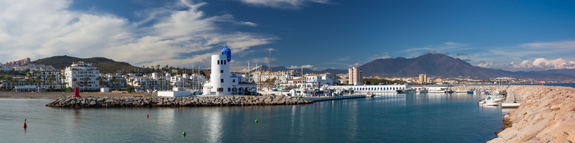 Panorama of Duquesa Harbour, Costa del Sol, Spain
