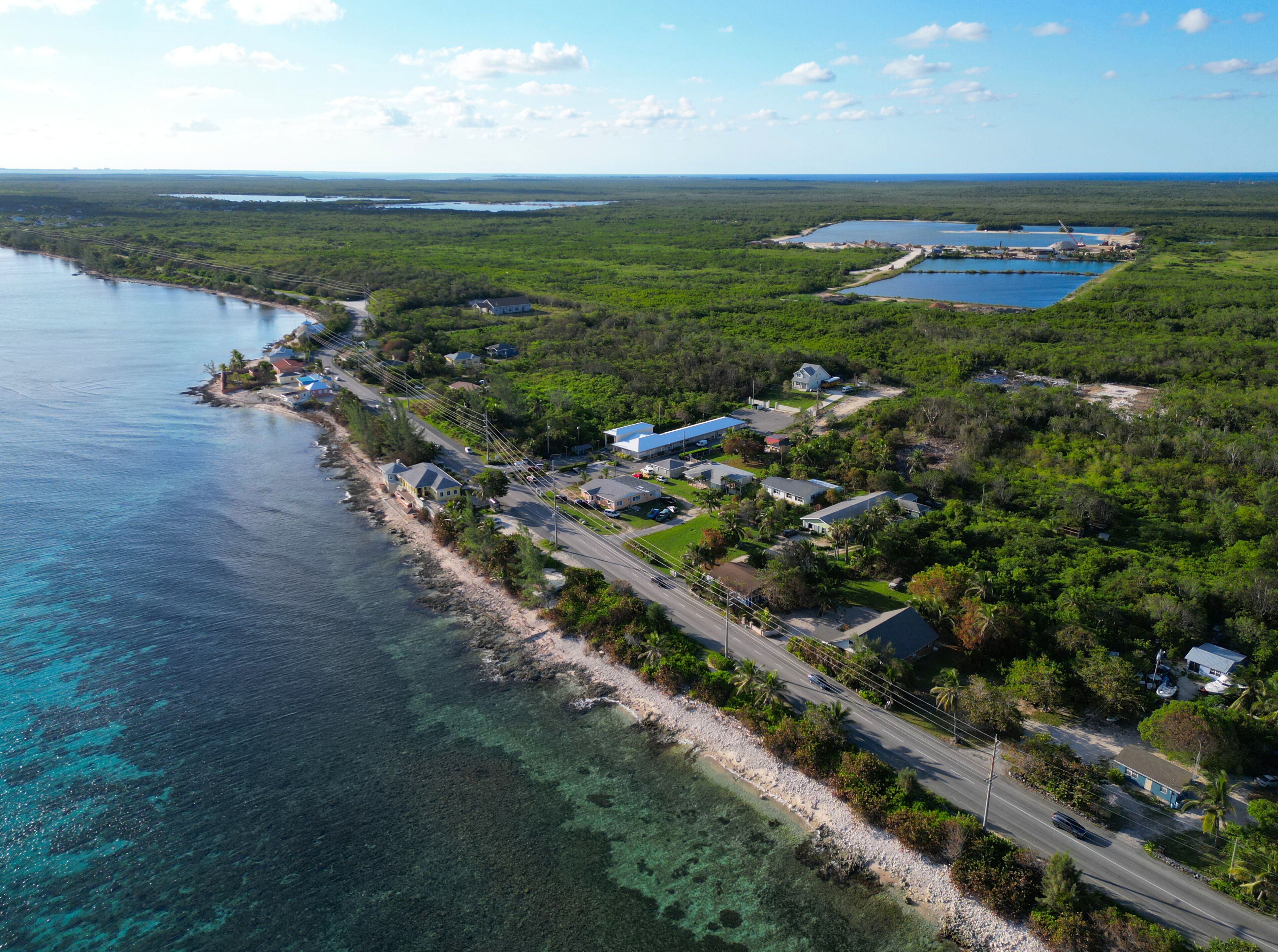 aerial view from the beach of a tropical island