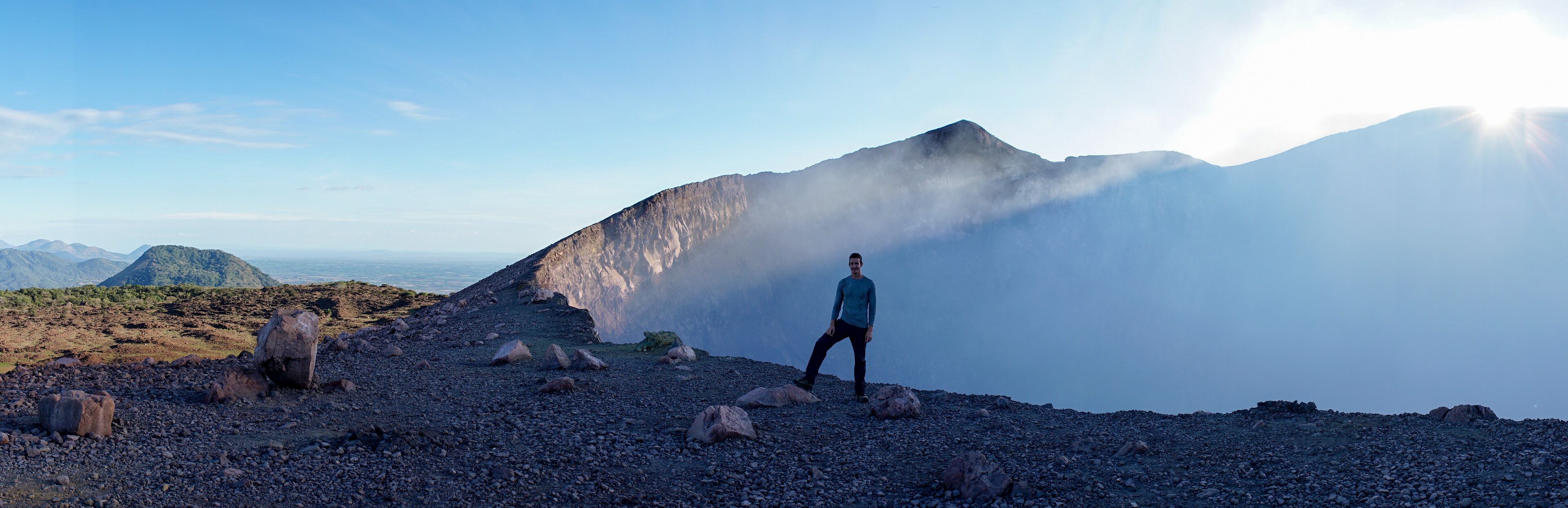 Man at Telica stratovolcano in Nicaragua.