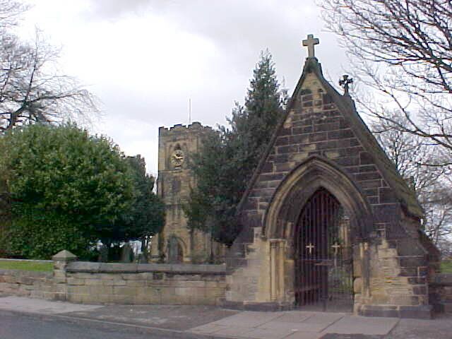 The lych gate of St Mary's Church in Middleton, Leeds, England.