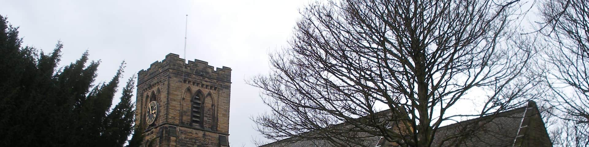 St Mary's Church in Middleton, Leeds, England. This church was built in 1847 with a spire. The spire was dismantled because of mining subsidence.