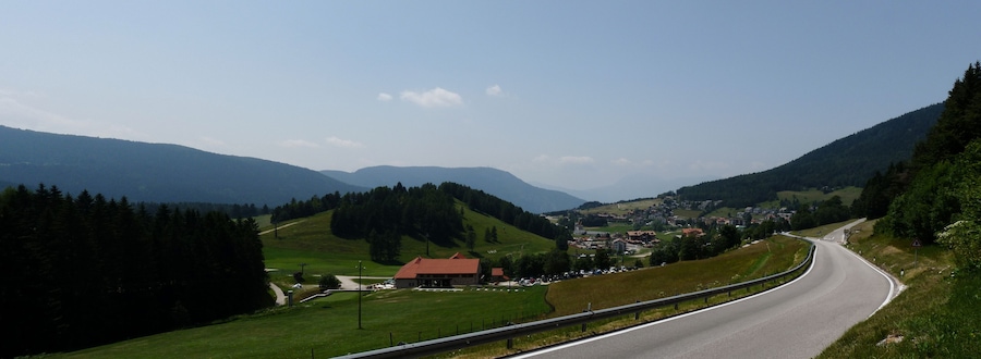 Folgaria (Italy): view of the village of Costa, descending from Passo Sommo.