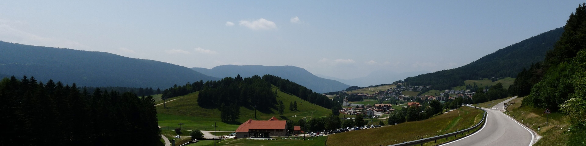 Folgaria (Italy): view of the village of Costa, descending from Passo Sommo.