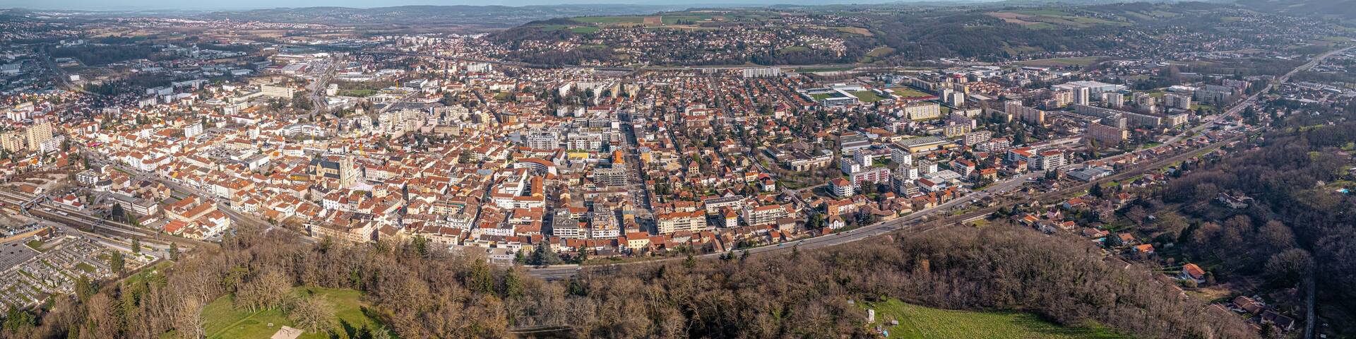Vue aérienne de Bourgoin-Jallieu, Isère, Auvergne-Rhône-Alpes, France