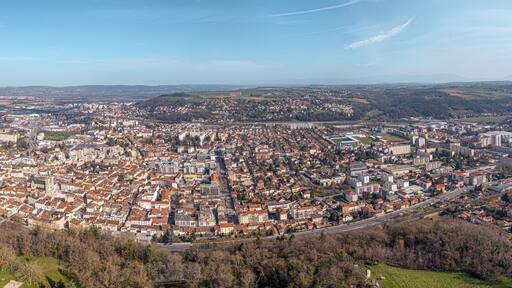 Vue aérienne de Bourgoin-Jallieu, Isère, Auvergne-Rhône-Alpes, France