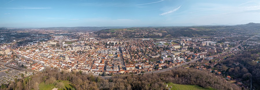Vue aérienne de Bourgoin-Jallieu, Isère, Auvergne-Rhône-Alpes, France