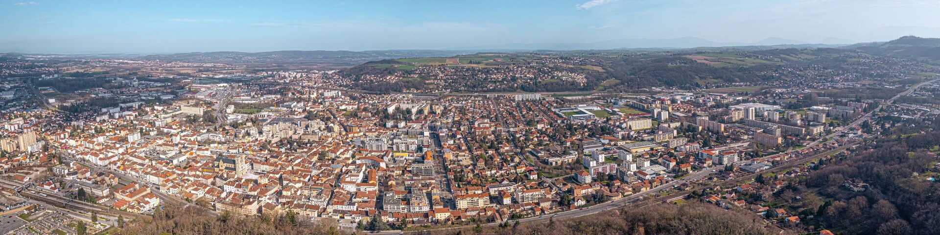 Vue aérienne de Bourgoin-Jallieu, Isère, Auvergne-Rhône-Alpes, France