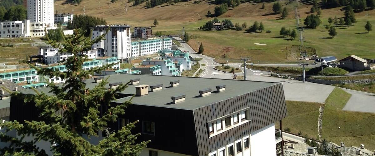 A view from our balcony in the Olympic Village of Sestreire, Italy. The mountains climb up to 3000 meters.