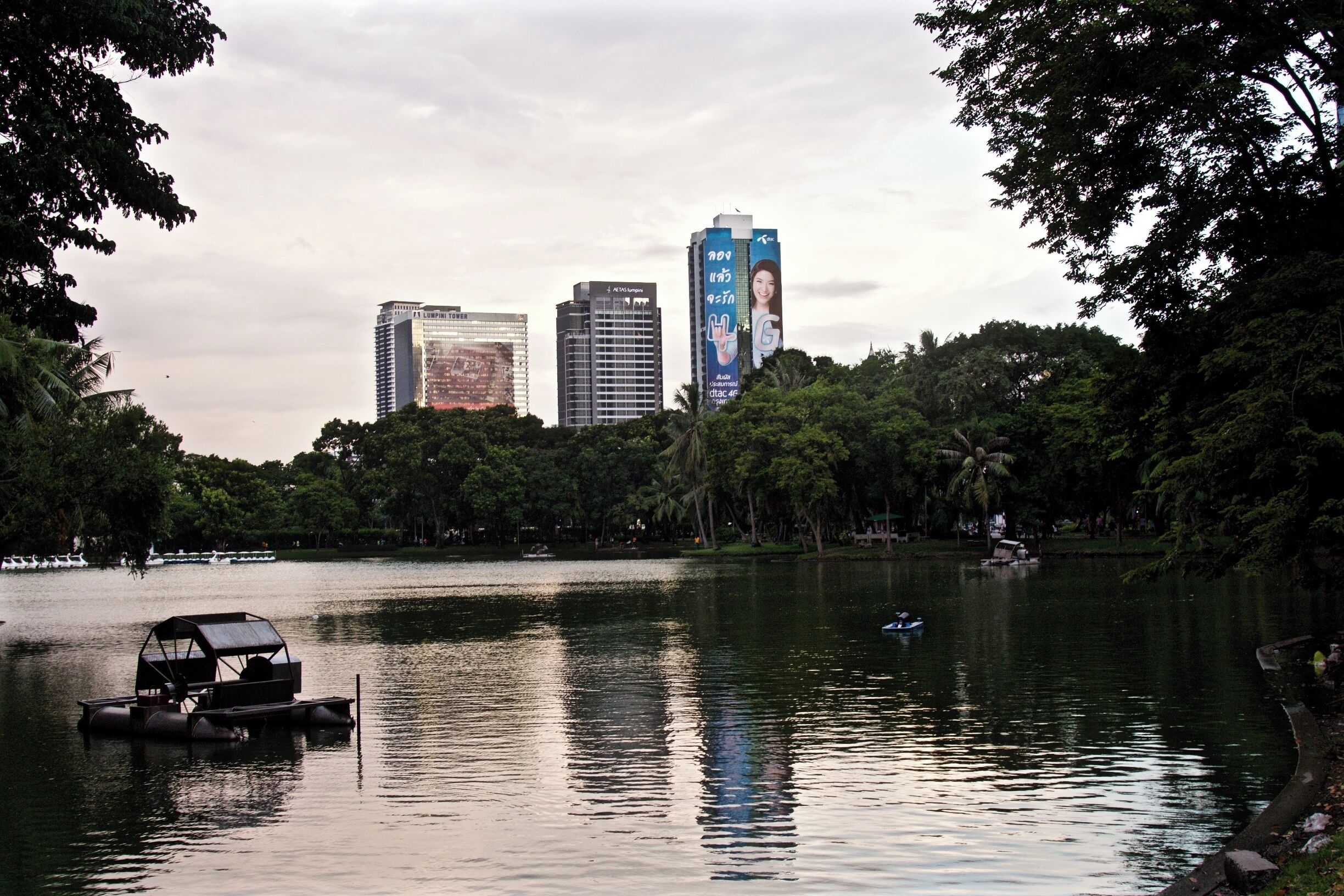 Lumpini is a beautiful park within the city. There are lakes to enjoy and it seems as if the whole city is using the running track and weight machines available. A nice place to spend a few hours while in the city. 
