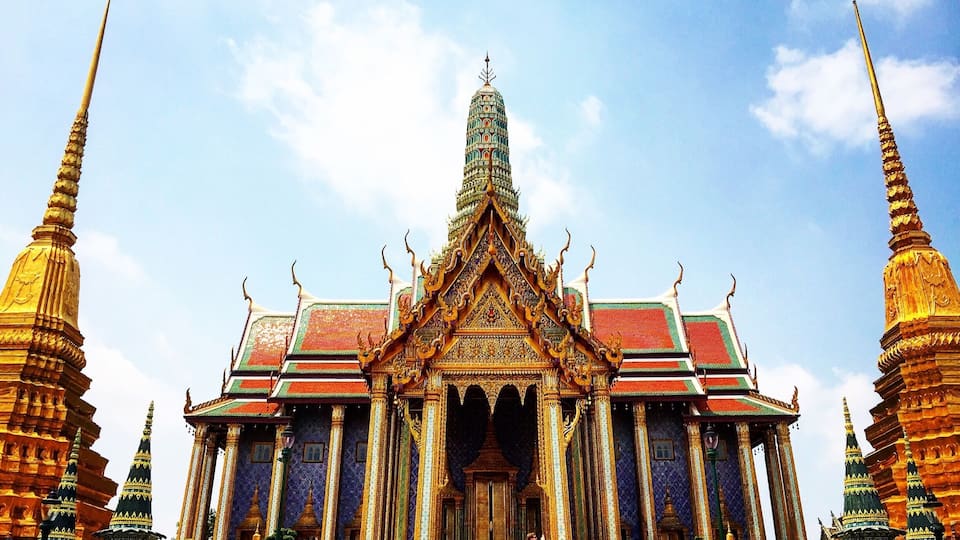 The Grand Palace is a must-see while in Bangkok. Be sure to bring clothes that cover your shoulders and legs, and about 500 baht for the ticket, but you'll see amazing architecture and intricate murals. Although the king doesn't technically reside here anymore, it is still used for official ceremonies.