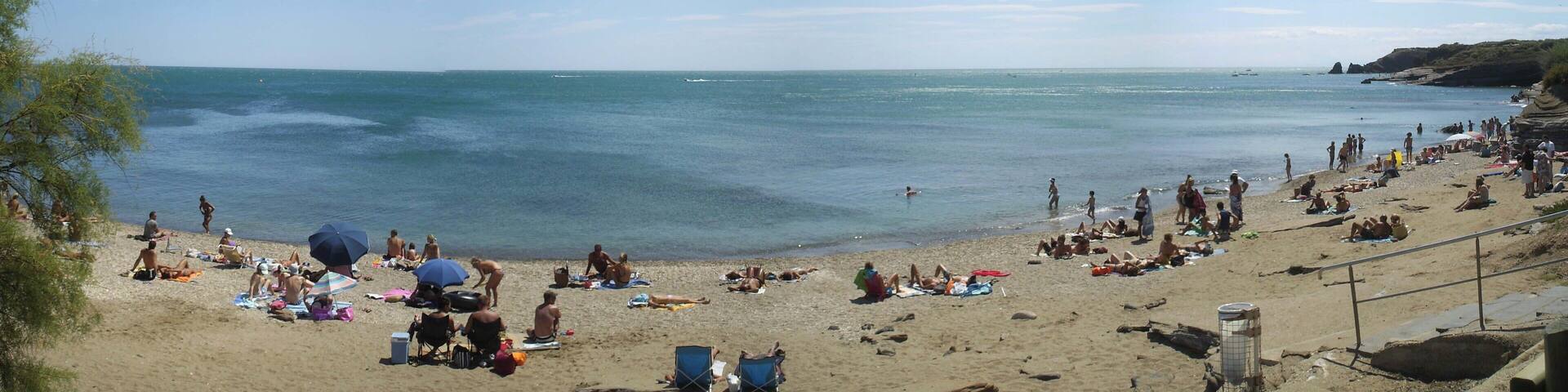 Plage de la Grande Conque au Cap-d'Agde (Agde, Hérault, France).