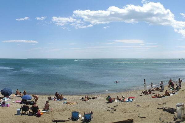Plage de la Grande Conque au Cap-d'Agde (Agde, Hérault, France).