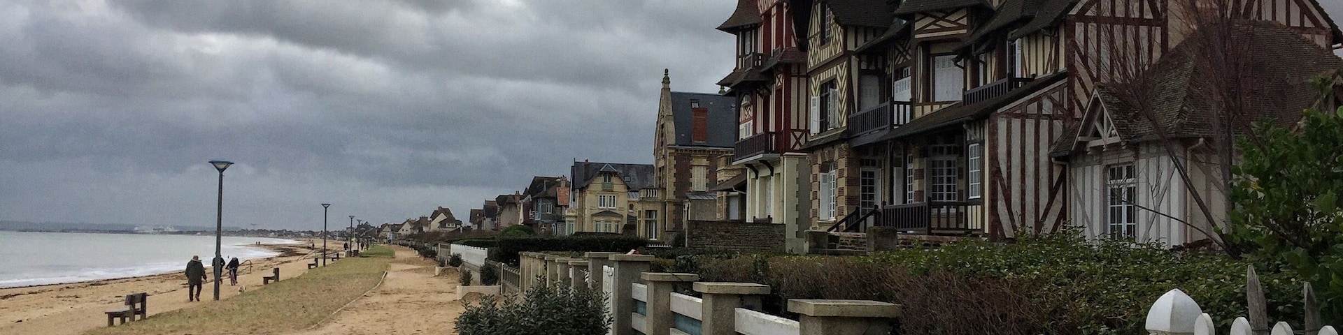 Norman coast in winter after the storm. The sand everywhere .