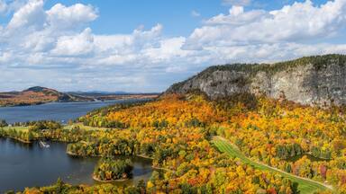Autumn colors at Mount Kineo State Park - an island on Moosehead Lake - Maine
