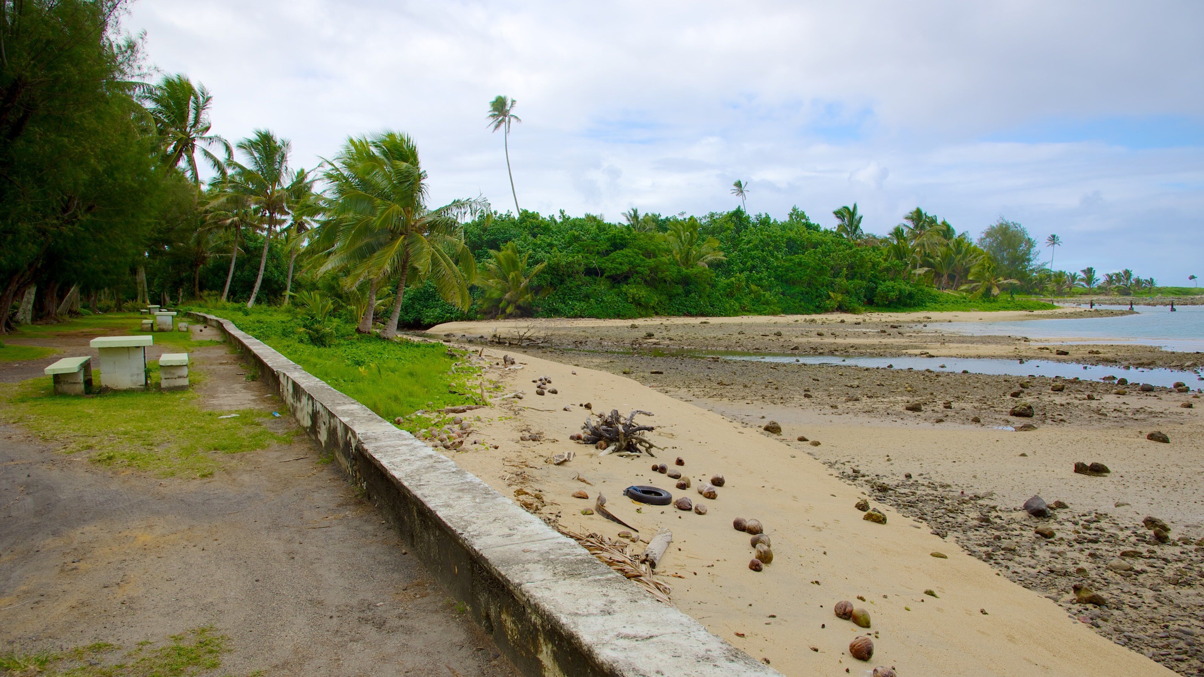 Ngatangiia som viser en stenstrand