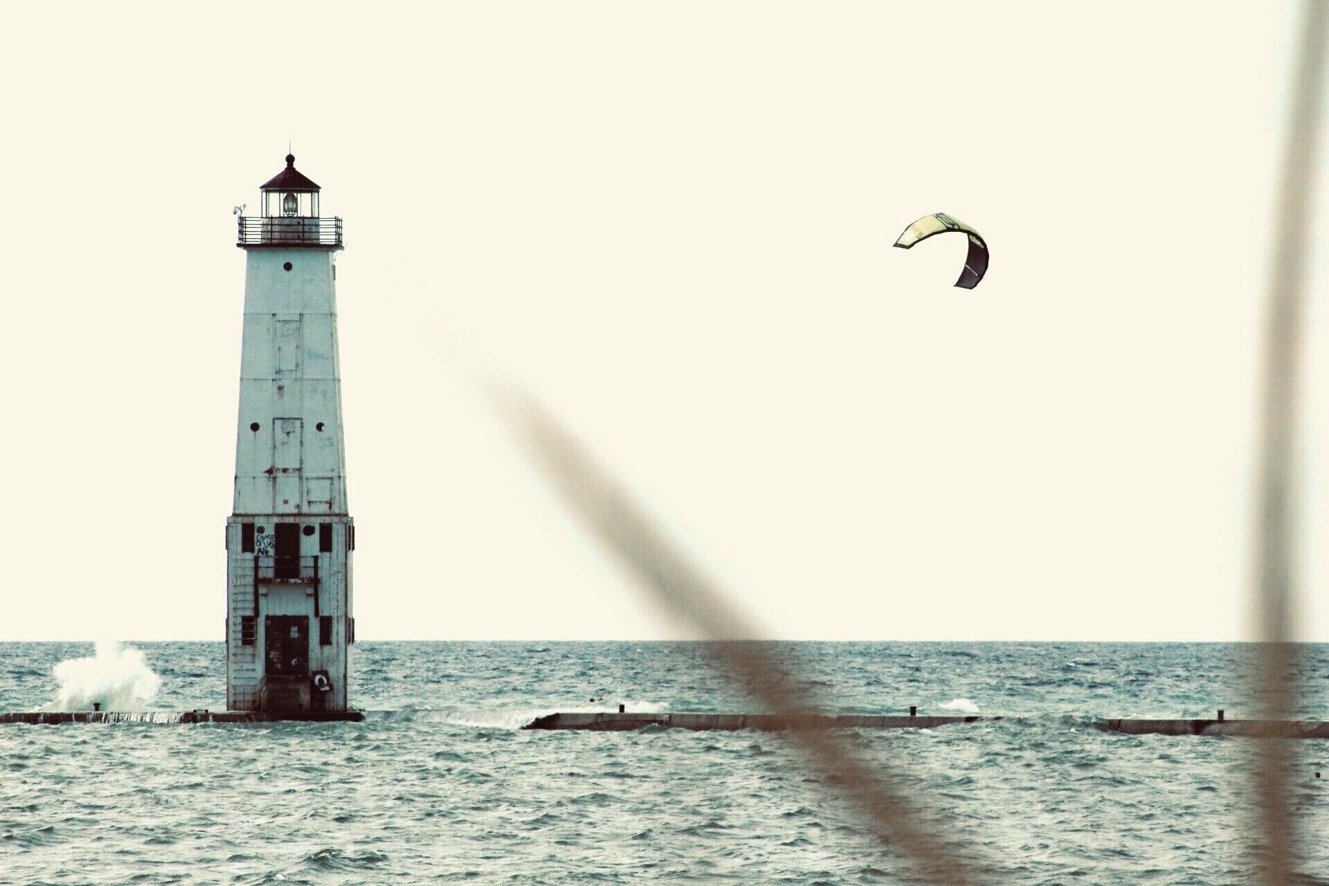 Beautiful fall day on Lake Michigan. Fall wind means waves and wind boarding. #michiganawesome